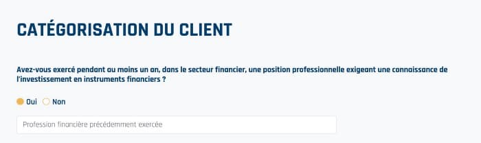 Détail d’un flow d’inscription chez Private-Corner — Vue d’un champ conditionnel