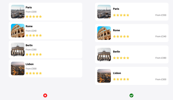 Don’t forget to use them between your elements