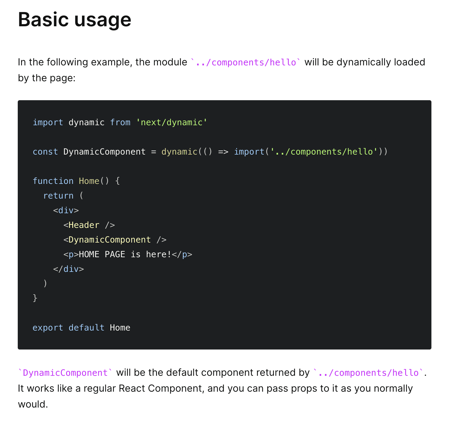 NextJs' Doc about Dynamic Imports.