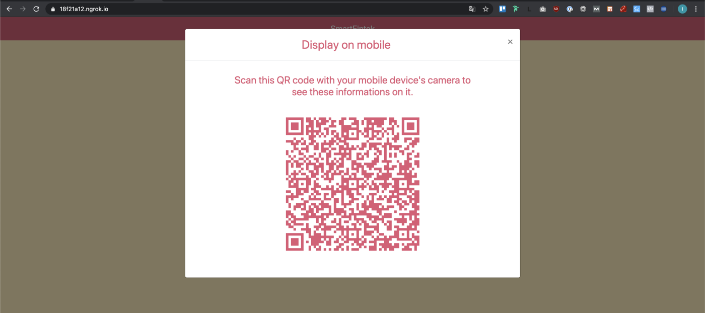 The generated QR code