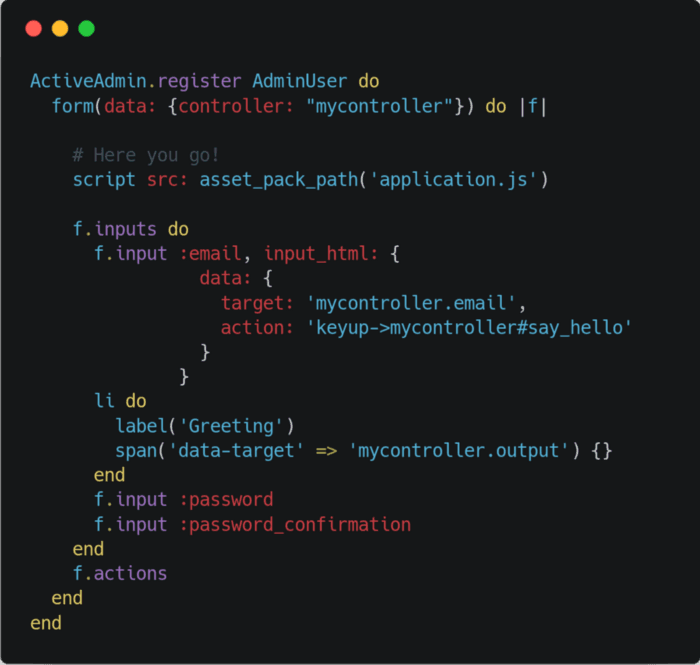Ajouter le script src: asset_pack_path('application.js')