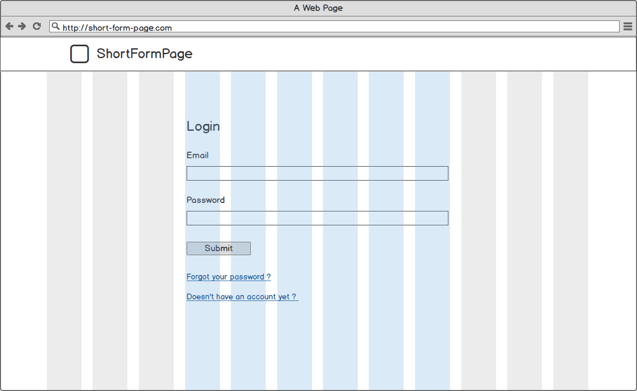 grille bootstrap sur page de connexion